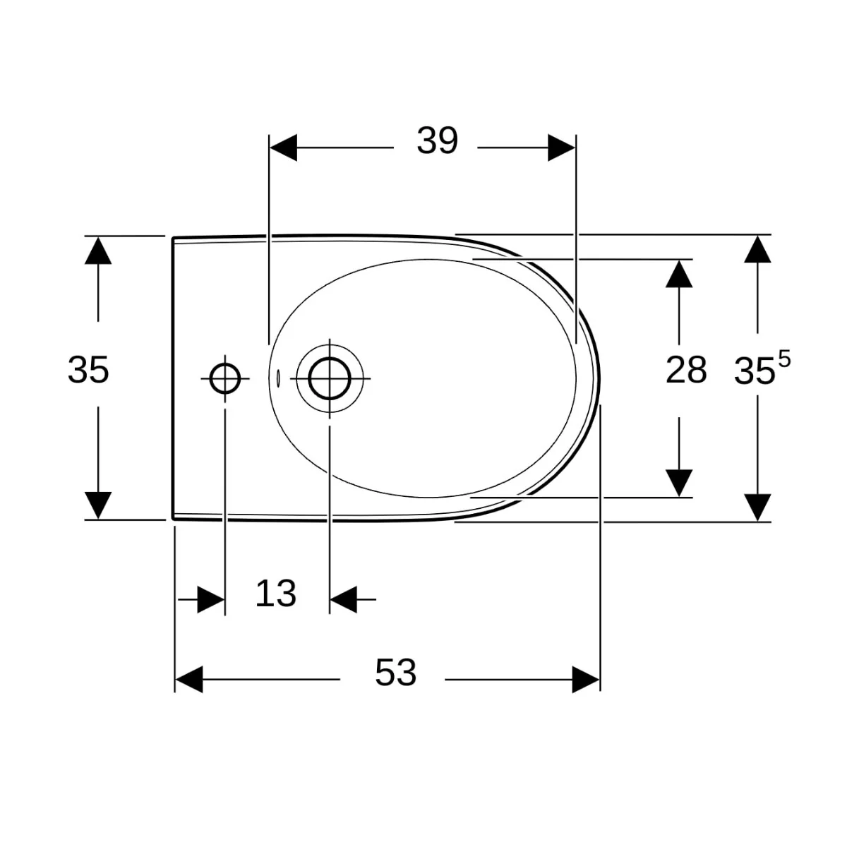 Bidet a pavimento Geberit Selnova Premium - filo parete Bianco - Image 3