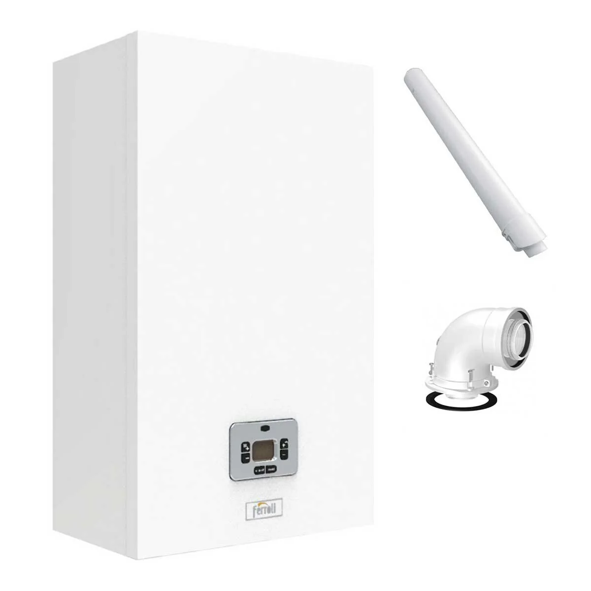 Caldaia Ferroli Theta 24 C a condensazione 20 kW camera stagna metano-gpl con kit scarico fumi coassiale
