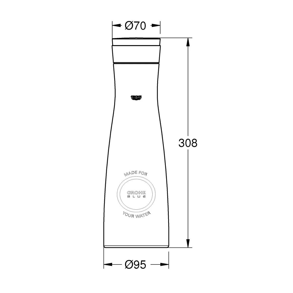 Caraffa Grohe Blue in cristallo da 1 litro - Image 3