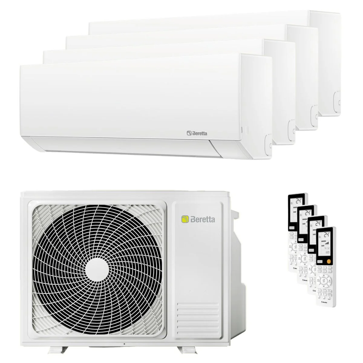 Condizionatore Beretta BREVA E quadri split 9000+9000+9000+12000 BTU inverter A++  unità esterna 7.5 kW
