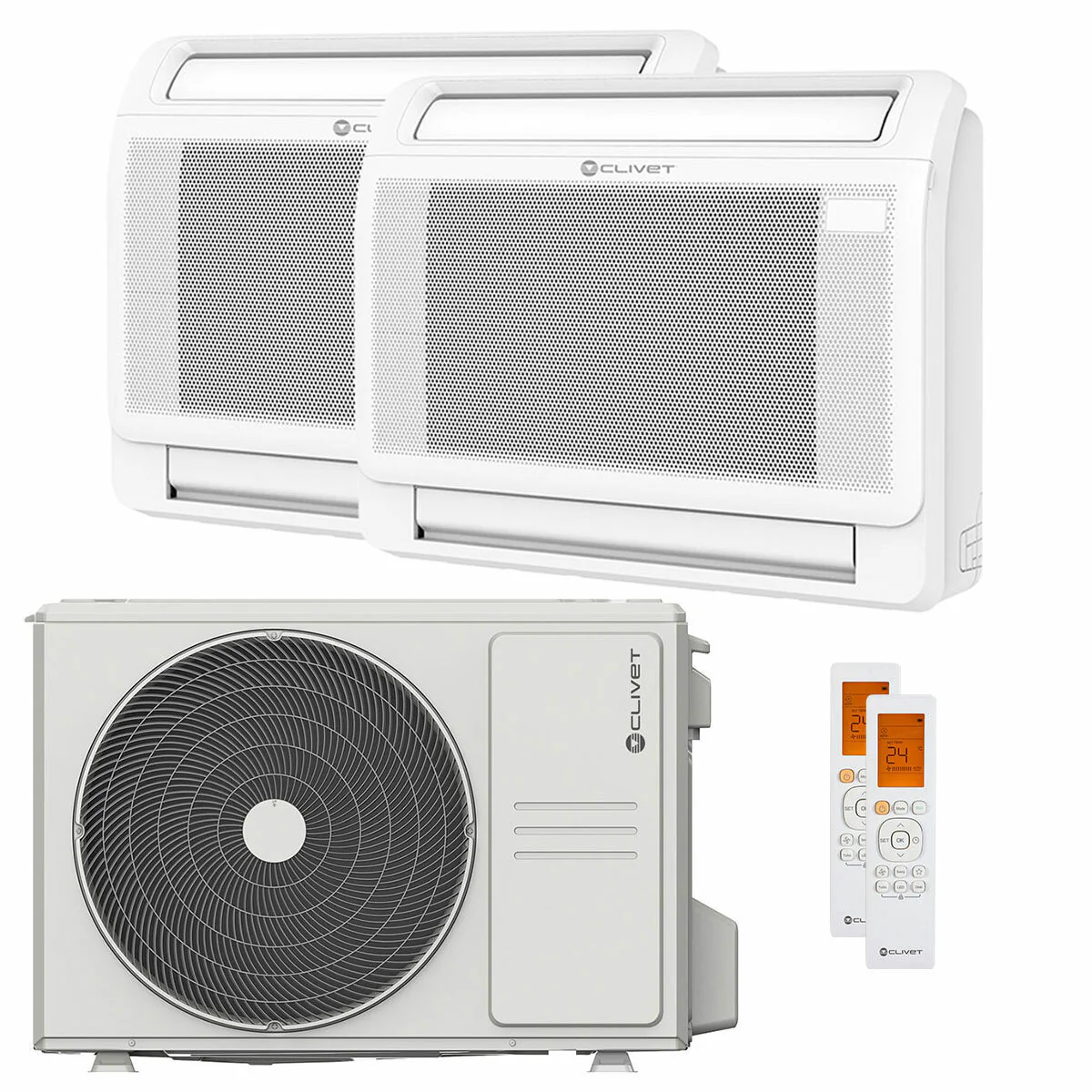 Condizionatore Clivet CONSOLE 3 dual split 9000+12000 BTU inverter A++  unità esterna 5.3 kW