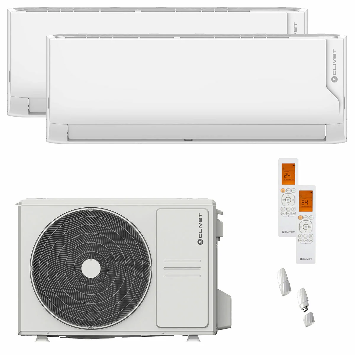 Condizionatore Clivet Cristallo 2 dual split 9000+9000 BTU inverter A+ wifi unità esterna 4.1 kW