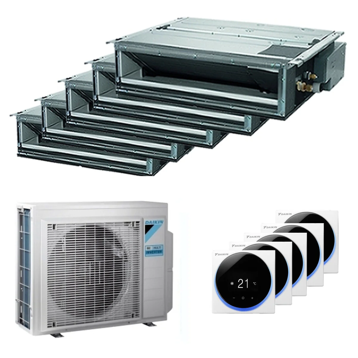 Condizionatore Daikin canalizzabile Mini Sky FDXM-F9  penta split 9000+9000+9000+9000+9000 BTU inverter A++ esterna 9 kW
