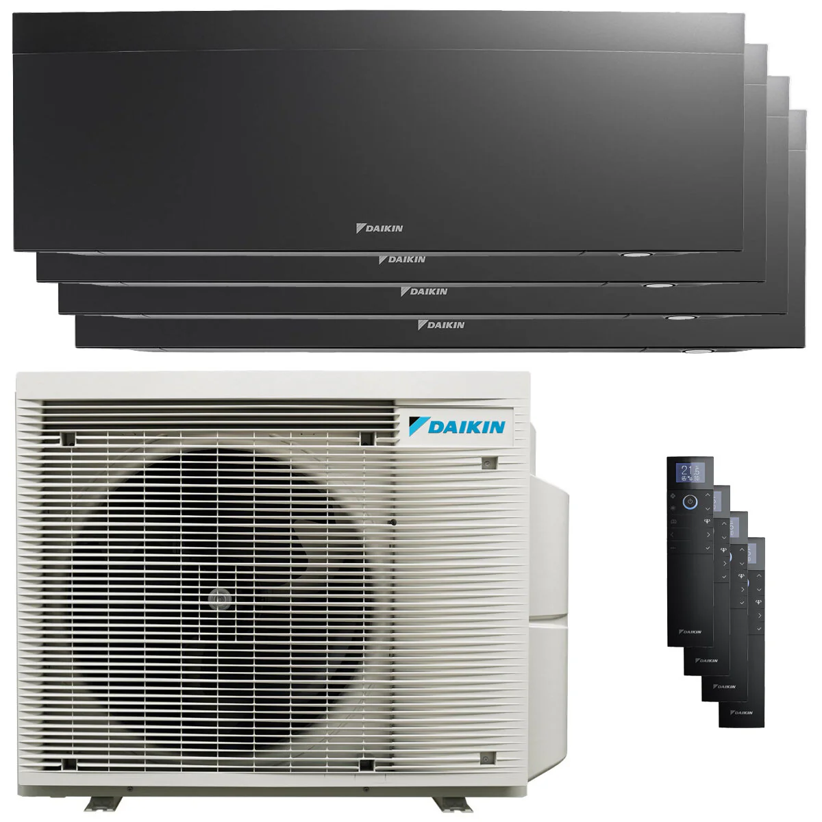 Condizionatore Daikin Emura 3 quadri split 7000+7000+7000+7000 BTU inverter A+ wifi unità esterna 6.8 kW Nero