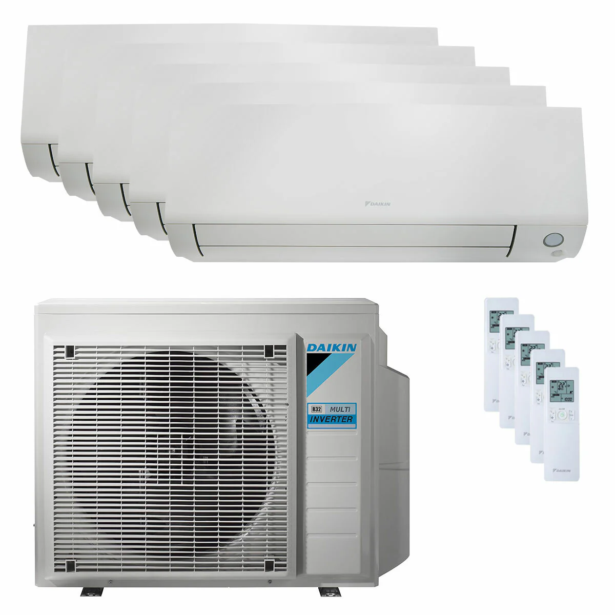 Condizionatore Daikin Perfera All Seasons penta split 9000+9000+12000+12000+12000 BTU inverter A++ wifi unità esterna 7.8 kW