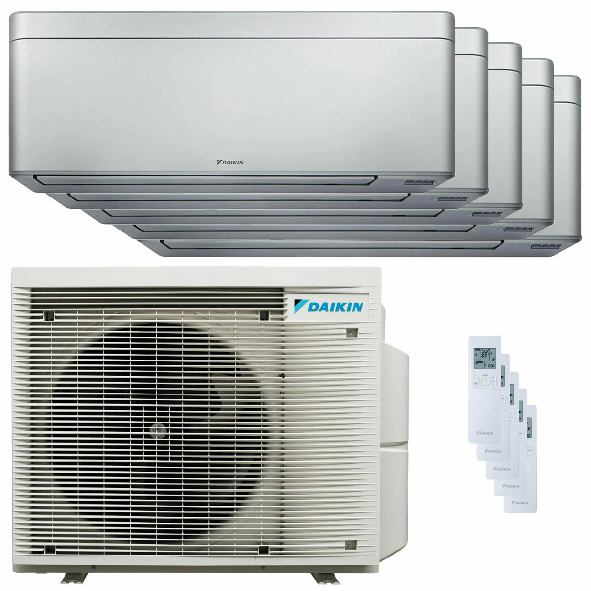 Condizionatore Daikin Stylish Silver penta split 7000+7000+7000+9000+9000 BTU inverter A++ wifi unità esterna 7.8 kW