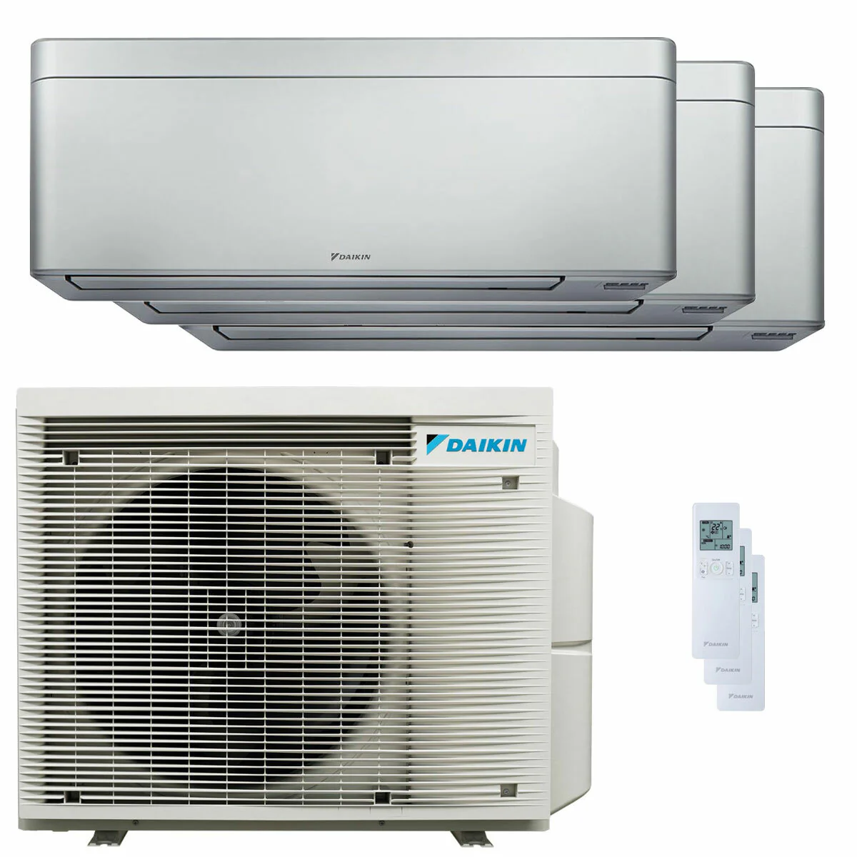 Condizionatore Daikin Stylish Silver trial split 9000+9000+12000 BTU inverter A+++ wifi unità esterna 5 kW