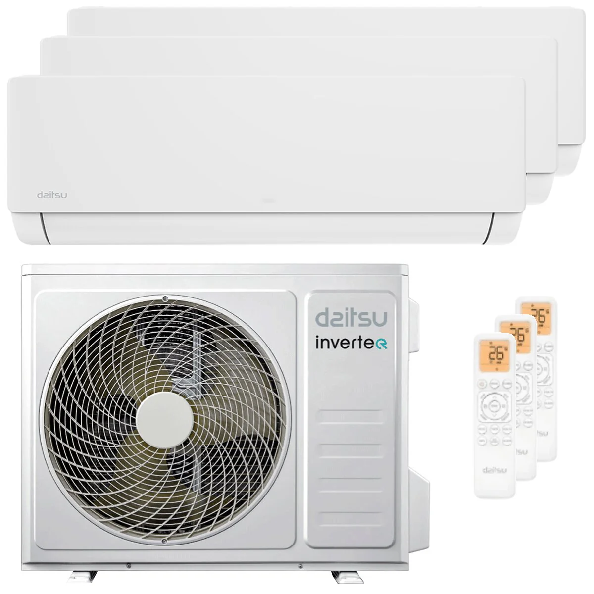 Condizionatore Daitsu Artic Pro trial split 12000+12000+12000 BTU inverter A++ wifi unità esterna 7.9 kW