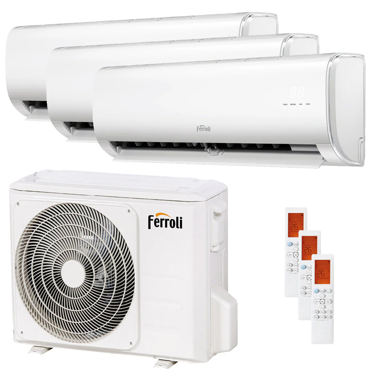 Condizionatore Ferroli Giada trial split 9000+9000+18000 BTU inverter A++ wifi unità esterna 8,2 kW