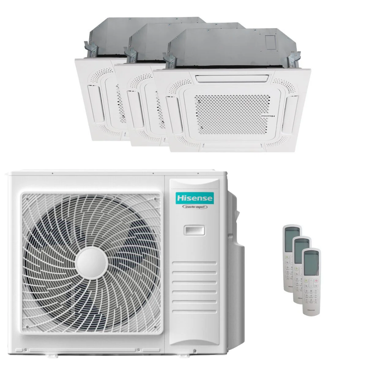 Condizionatore Hisense Cassetta ACT trial split 12000+12000+18000 BTU inverter A++  unità esterna 10 kW