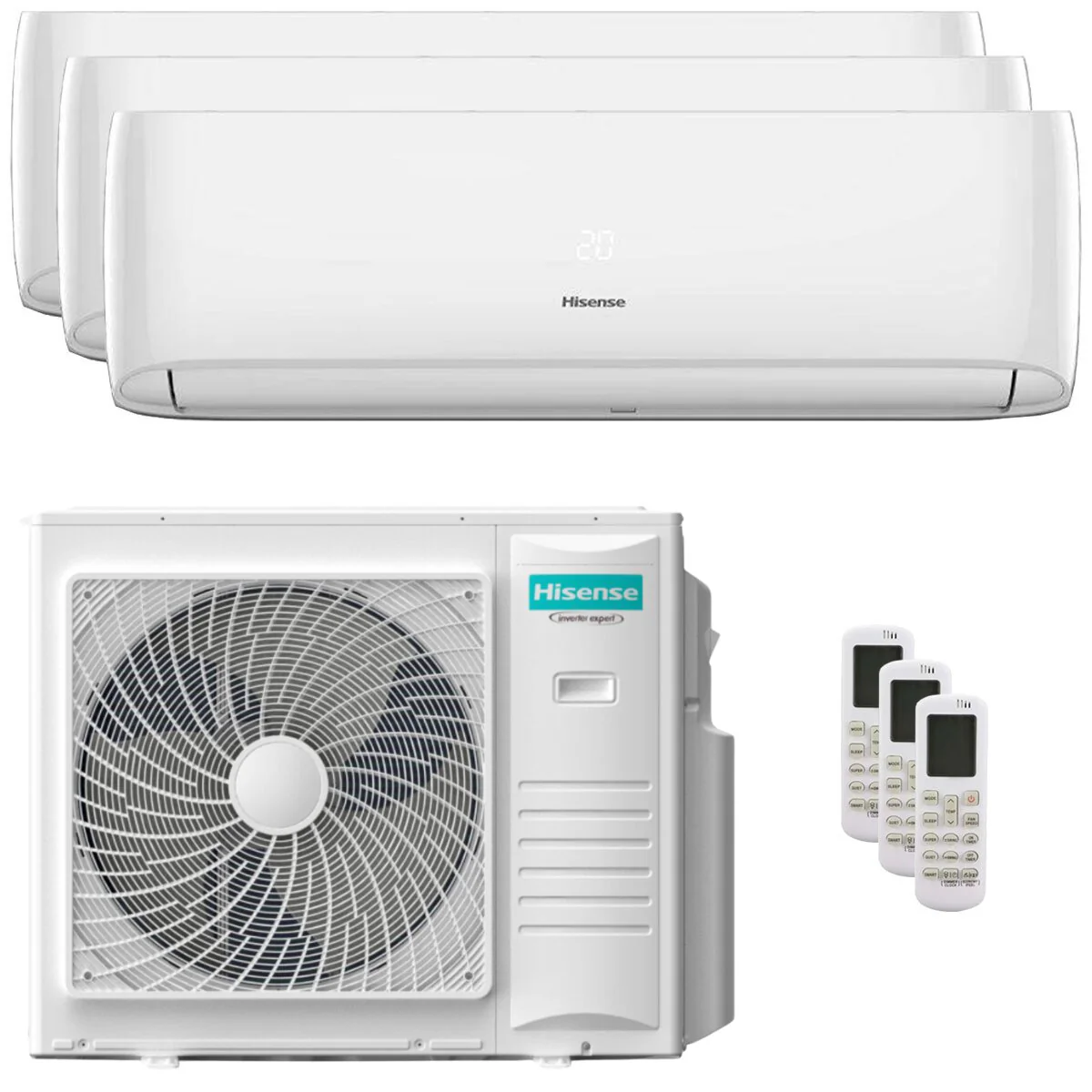 Condizionatore Hisense Hi-Comfort 2025 trial split 9000+18000+24000 BTU inverter A++ wifi unità esterna 10 kW