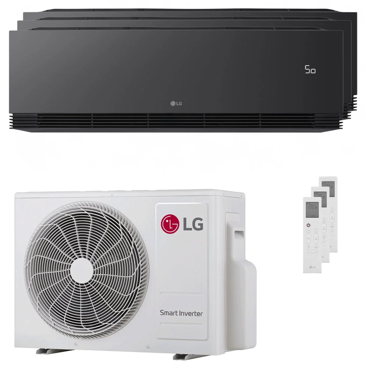 Condizionatore LG ARTCOOL Black AI trial split 9000+9000+12000 BTU inverter A+++ wifi unità esterna 6.2 kW