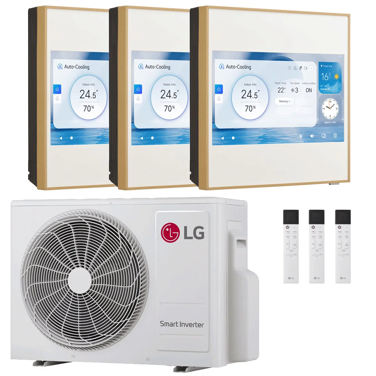 Condizionatore LG ARTCOOL Gallery LCD trial split 9000+9000+9000 BTU inverter A+++ wifi unità esterna 6.2 kW