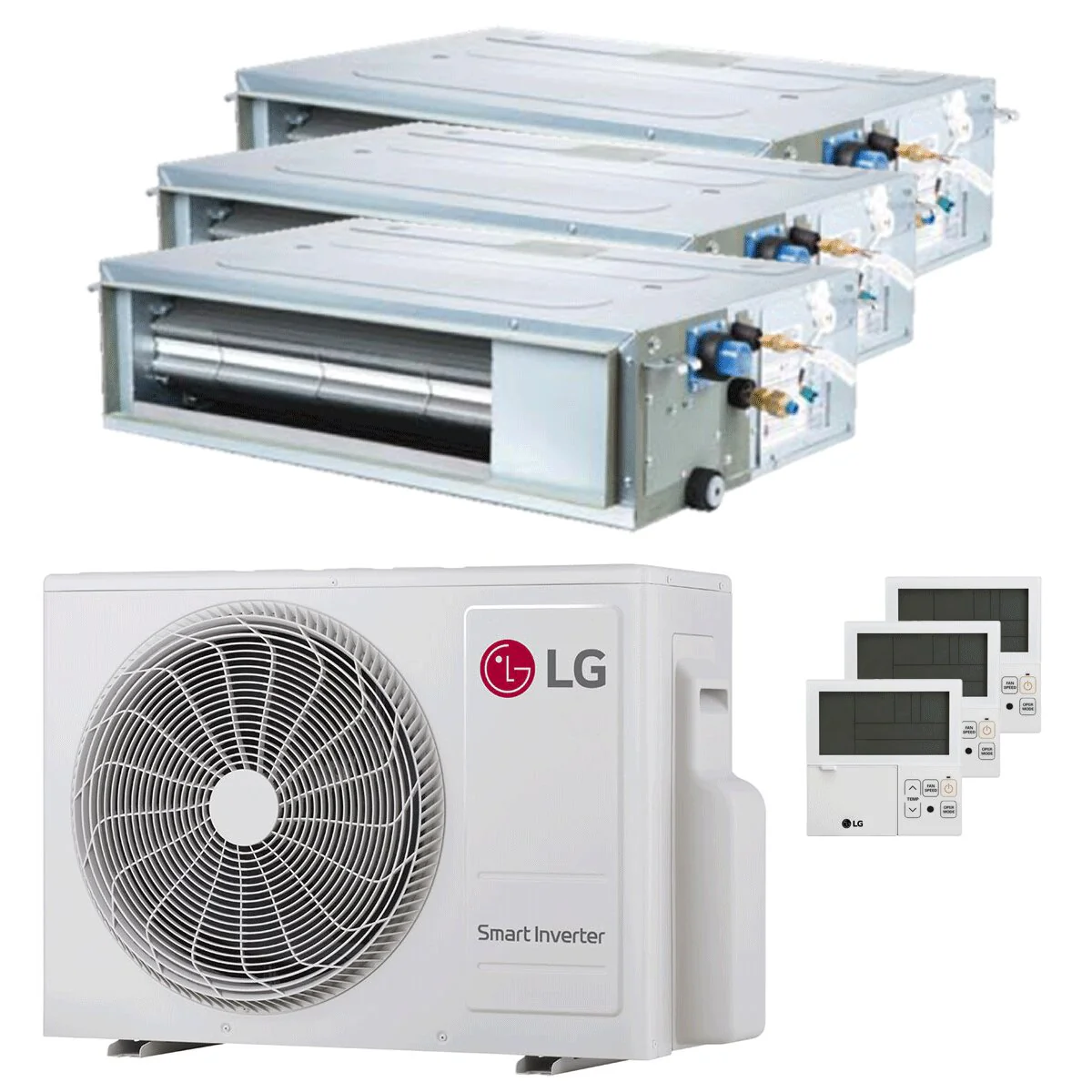 Condizionatore LG Canalizzabile LG trial split 9000+9000+9000 BTU inverter A+++  unità esterna 6.2 kW