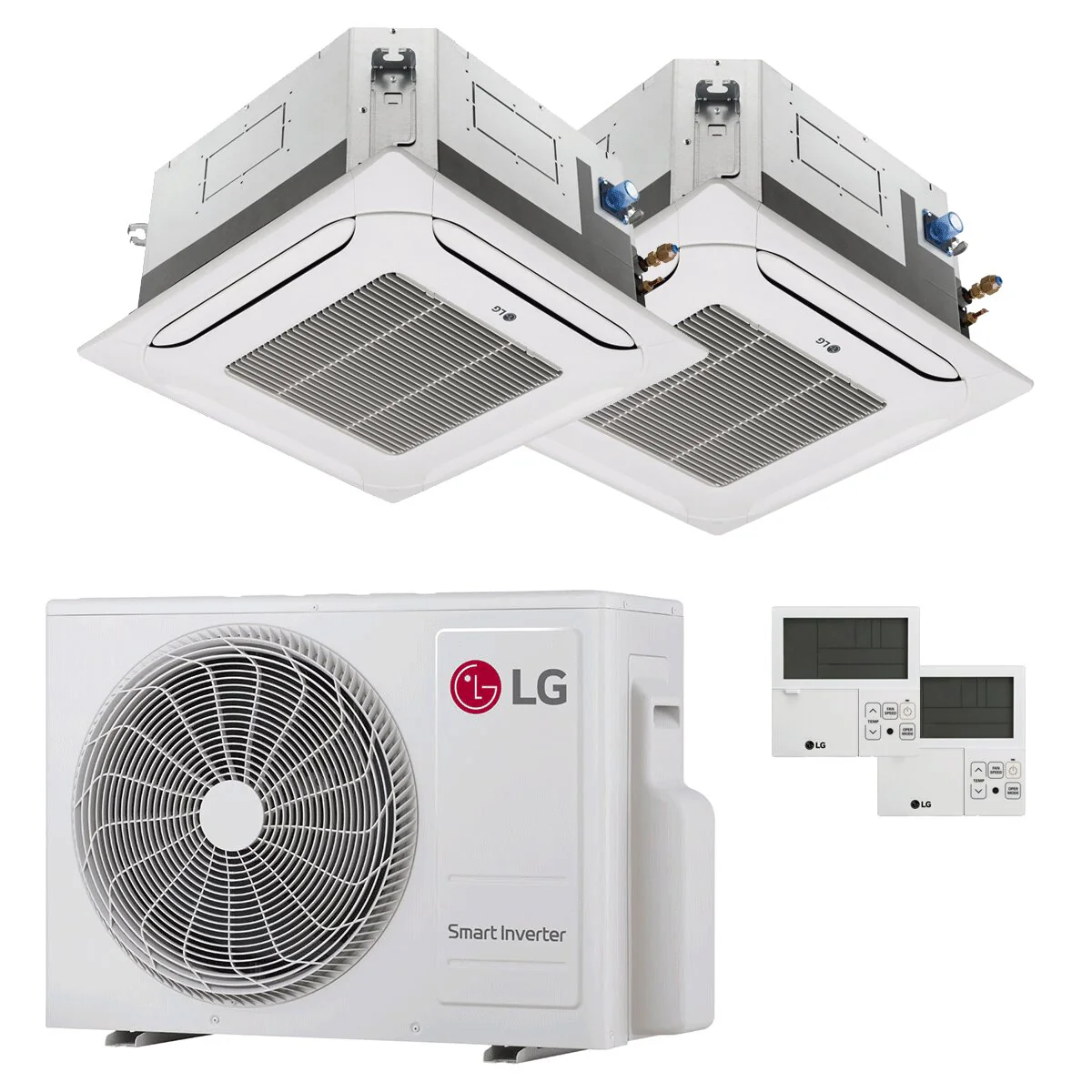Condizionatore LG Cassetta 4 vie LG dual split 9000+9000 BTU inverter A+++  unità esterna 4.7 kW
