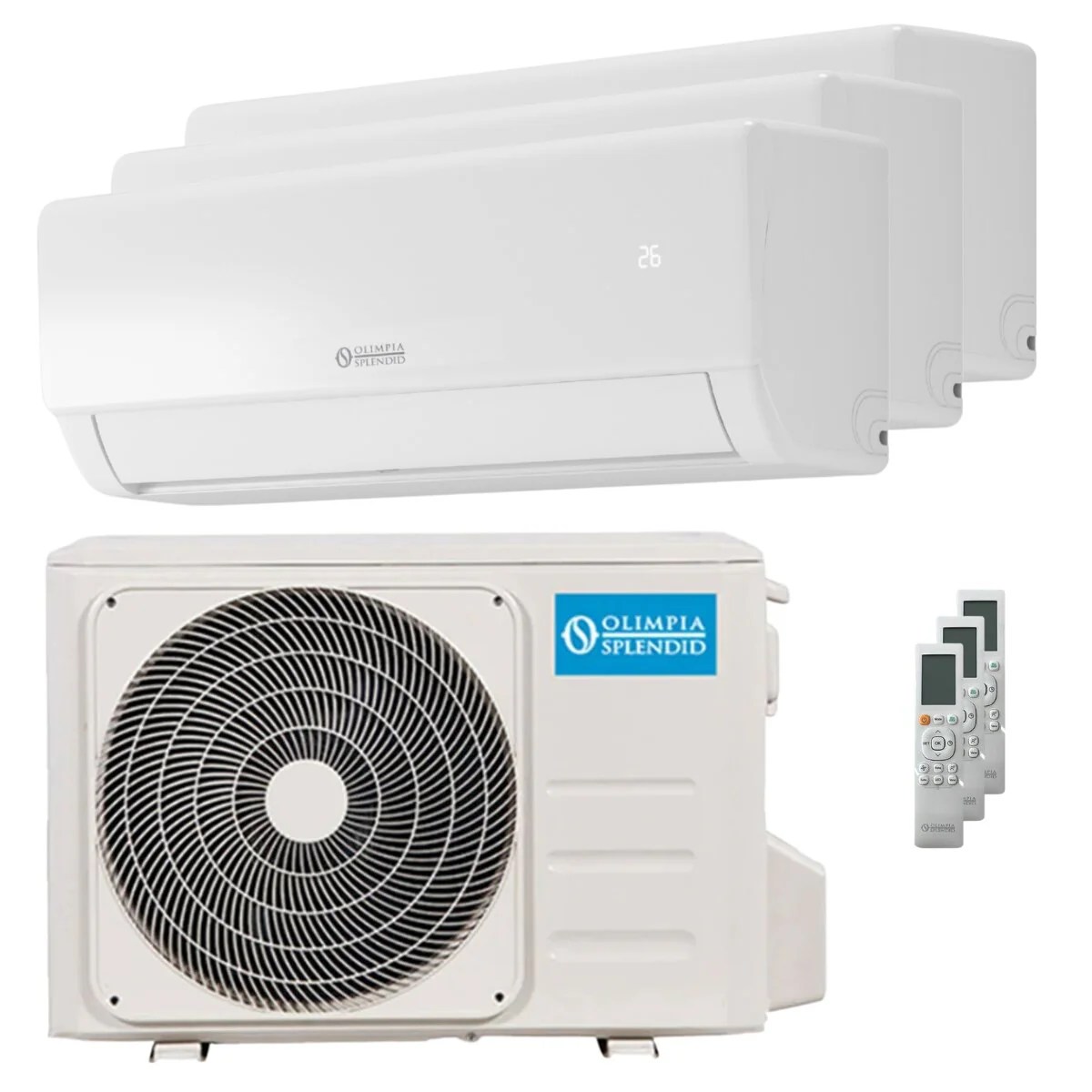 Condizionatore Olimpia Splendid Nexya S5 E Inverter trial split 12000+12000+12000 BTU inverter A++ wifi unità esterna 8.2 kW