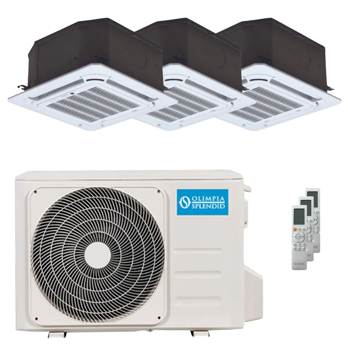 Condizionatore Olimpia Splendid Nexya S6 E Cassette trial split 9000+9000+18000 BTU inverter A++ unità esterna 8.2 kW