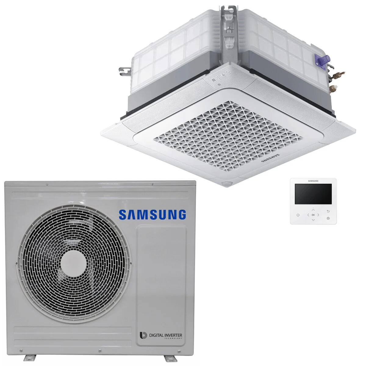 Condizionatore Samsung Cassetta 4 Vie Mini WindFree commerciale 24000 BTU inverter A++ unità esterna 6,8 kW