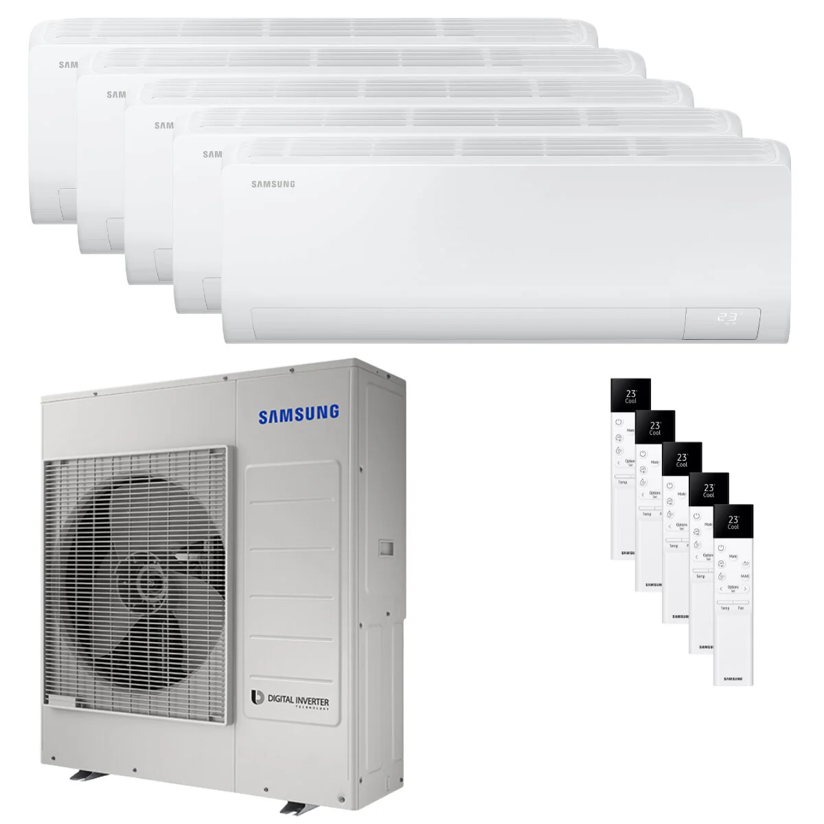 Condizionatore Samsung Cebu S2 penta split 9000+9000+9000+12000+12000 BTU inverter A++ wifi unità esterna 10 kW