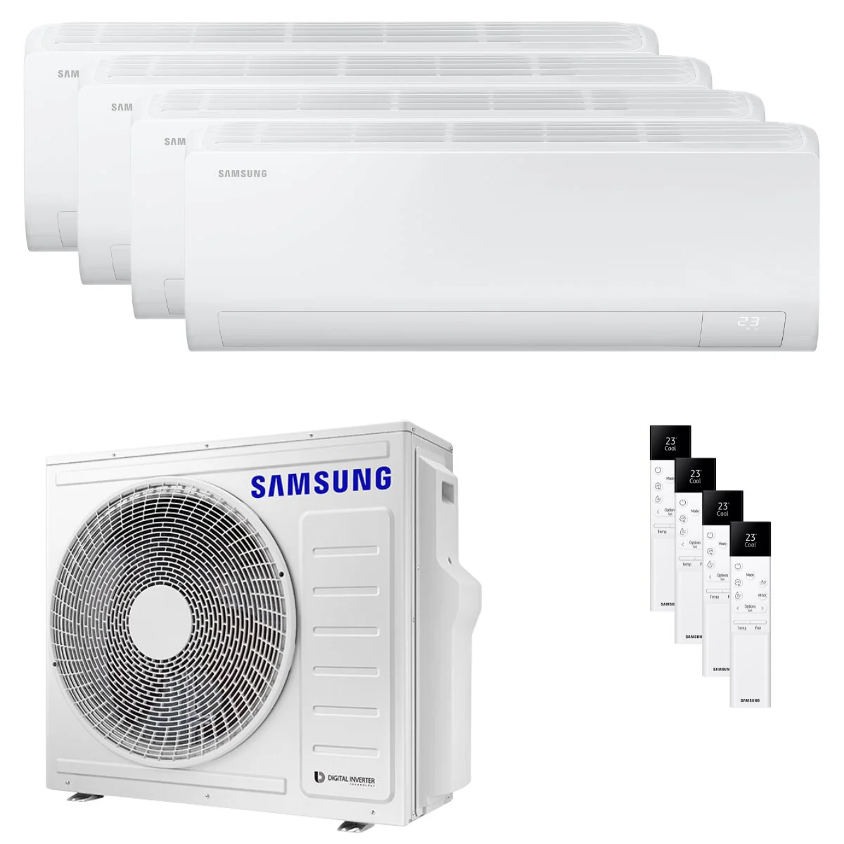 Condizionatore Samsung Cebu S2 quadri split 7000+7000+7000+12000 BTU inverter A++ wifi unità esterna 8 kW