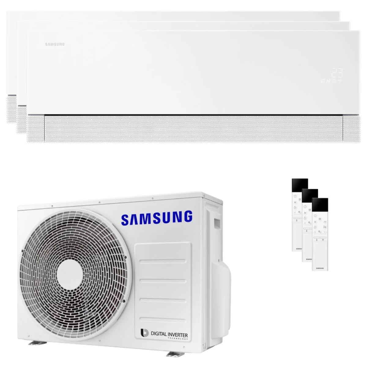 Condizionatore Samsung WindFree Première Plus trial split 9000+9000+9000 BTU inverter A++ wifi unità esterna 5.2 kW