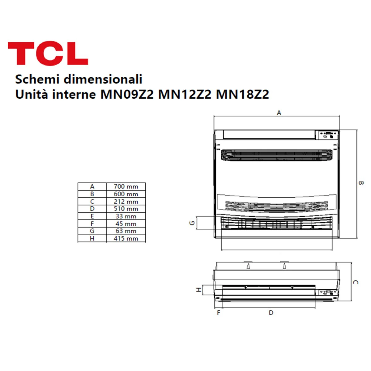 Condizionatore TCL Console Serie Z 12000 BTU R32 Inverter WiFi A++/A+ - Image 5