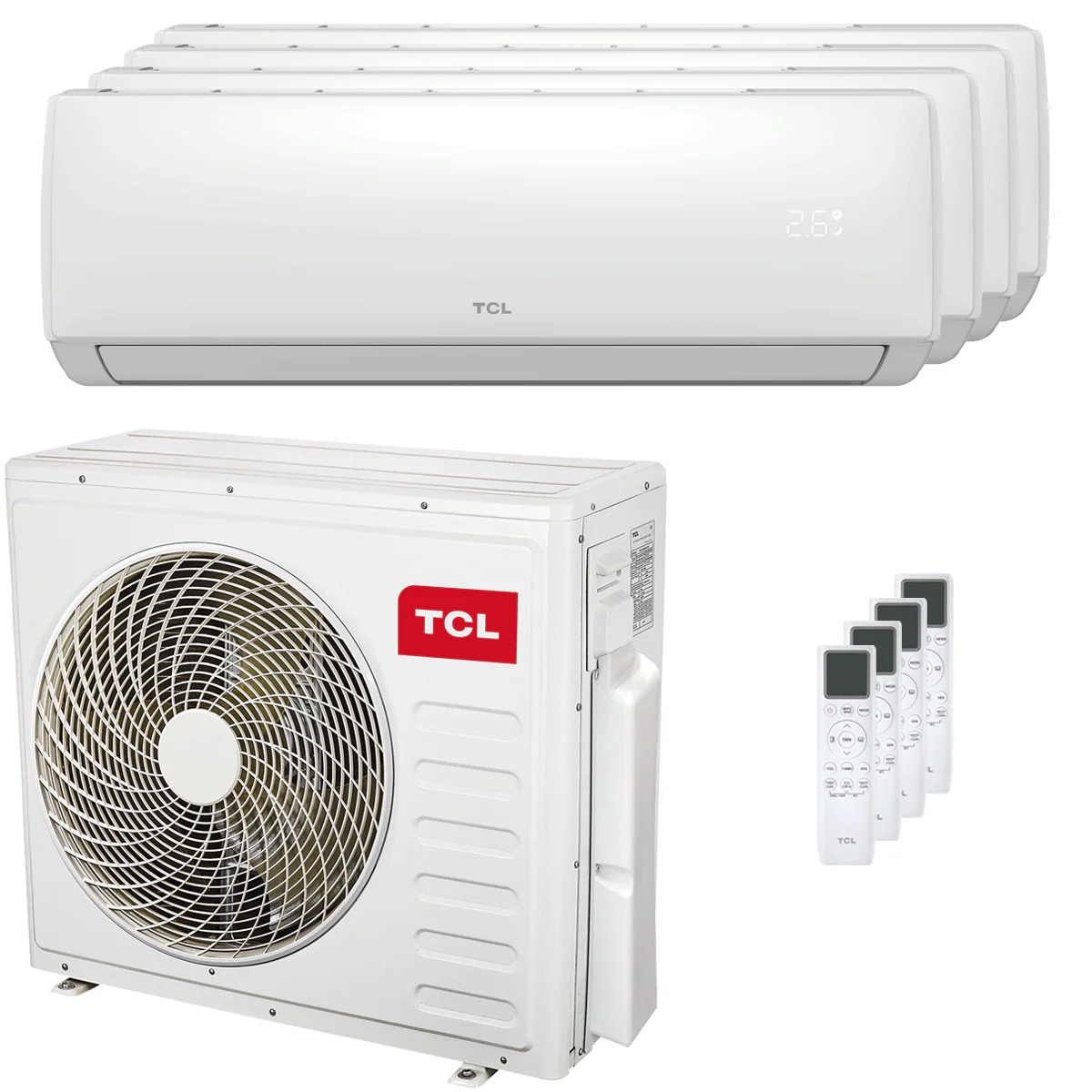 Condizionatore TCL Elite F2 quadri split 12000+12000+12000+18000 BTU inverter A++ wifi unità esterna 12.2 kW