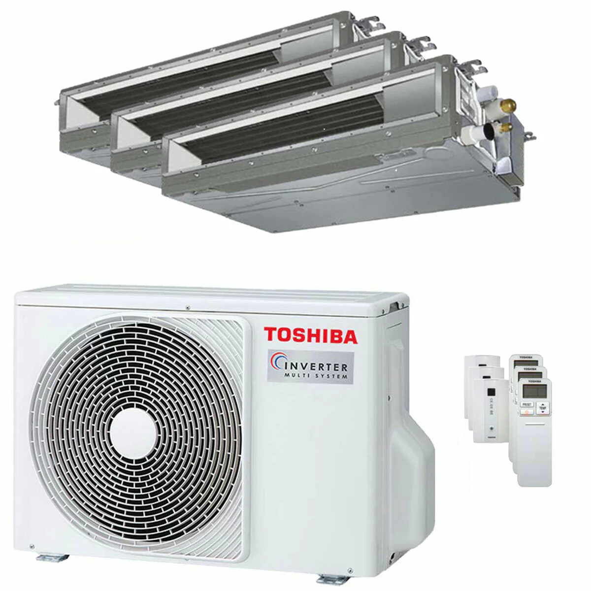 Condizionatore Toshiba Canalizzabile U2 trial split 7000+7000+12000 BTU inverter A+++ unità esterna 5.2 kW