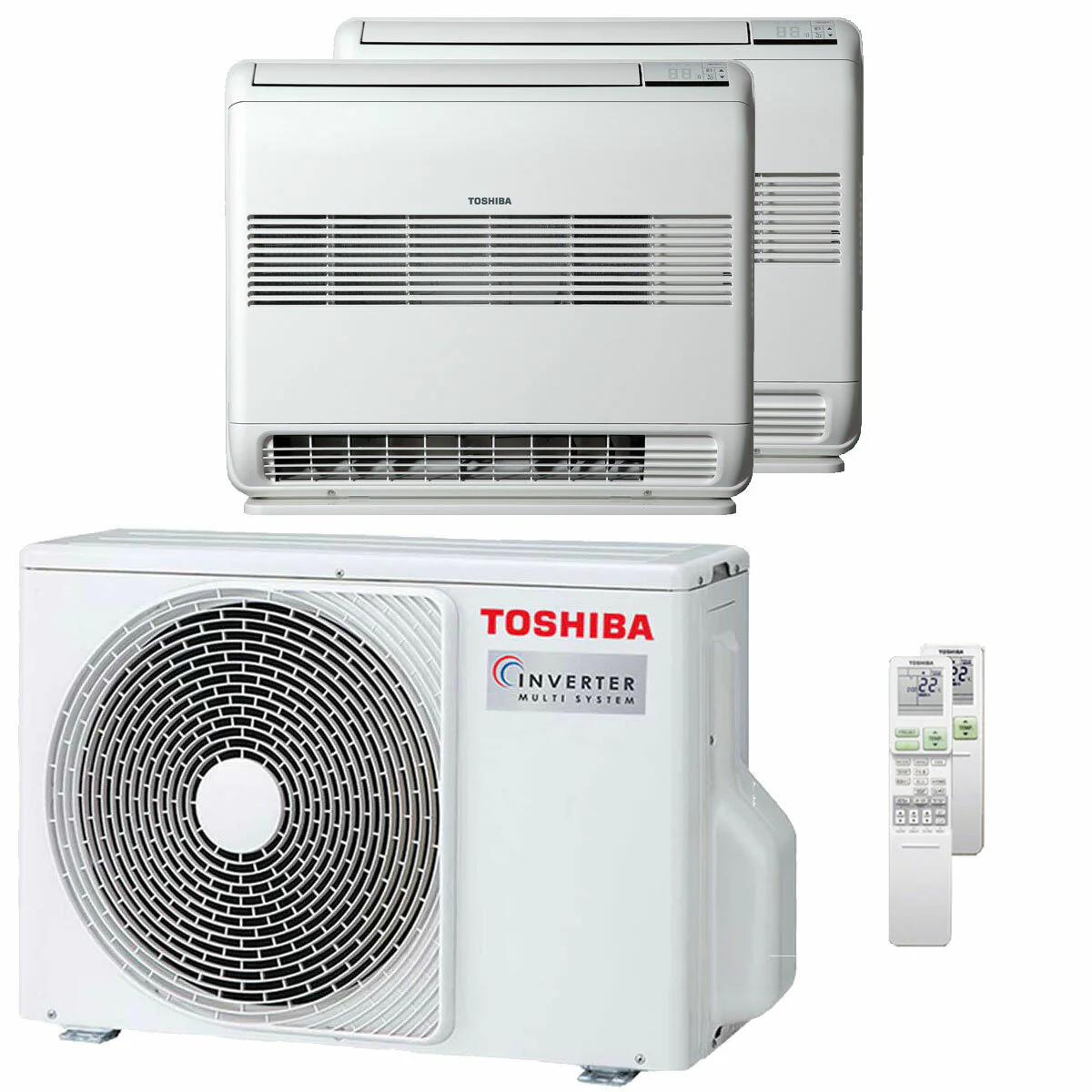 Condizionatore Toshiba Console J2 dual split 12000+12000 BTU inverter A++ unità esterna 5,2 kW