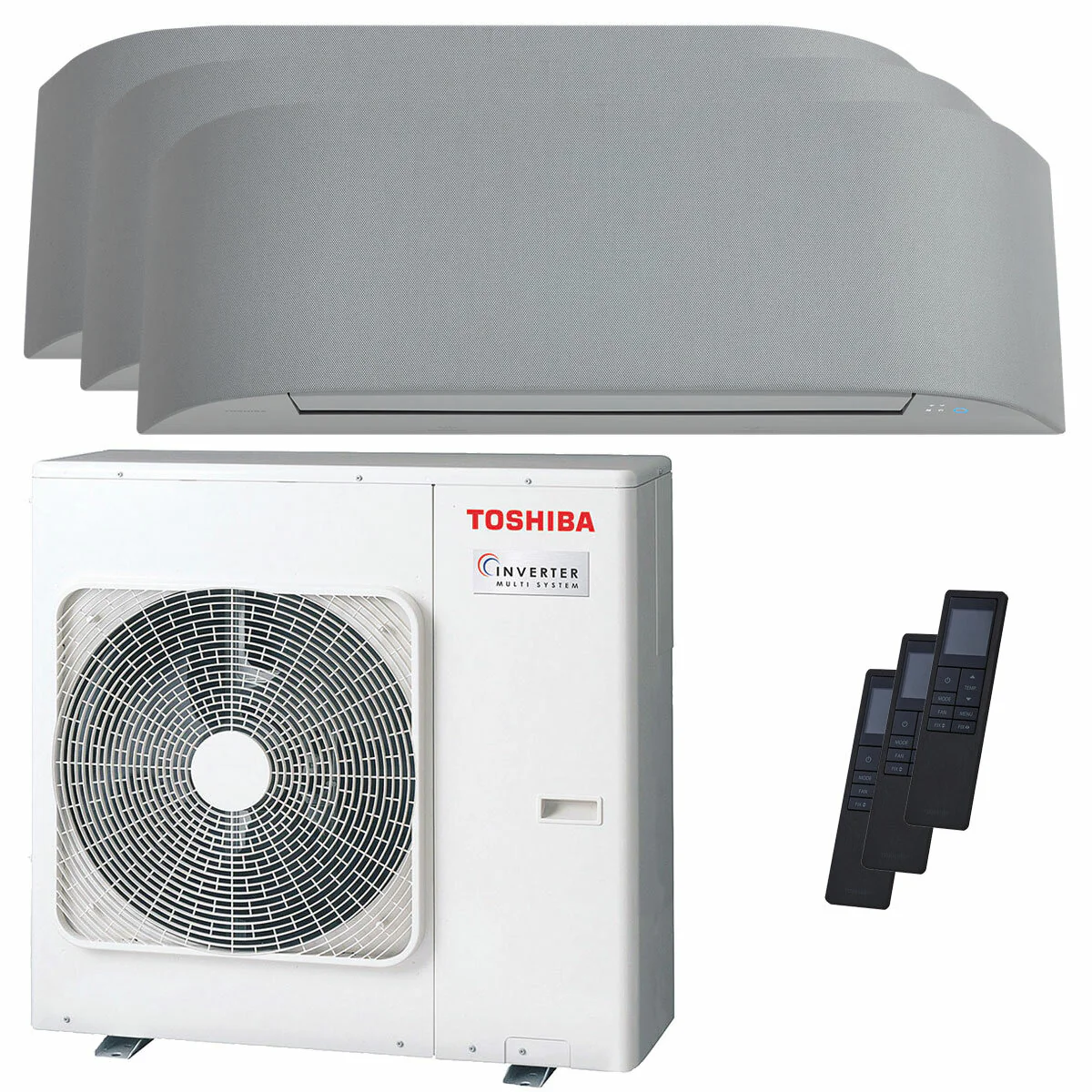 Condizionatore Toshiba Haori trial split 7000+7000+16000 BTU inverter A+++ wifi unità esterna 7 kW