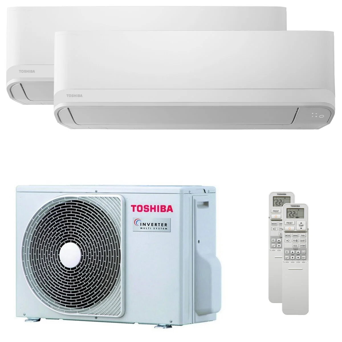 Condizionatore Toshiba Seiya Smart dual split 12000+12000 BTU inverter A++ wifi unità esterna 5.2 kW