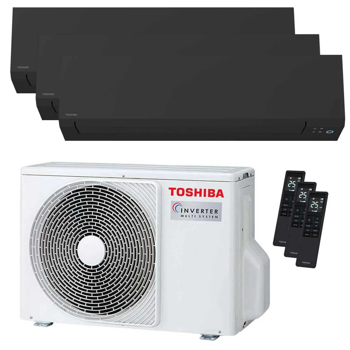 Condizionatore Toshiba SHORAI Edge Black trial split 5000+7000+9000 BTU inverter A+++ wifi unità esterna 5.2 kW