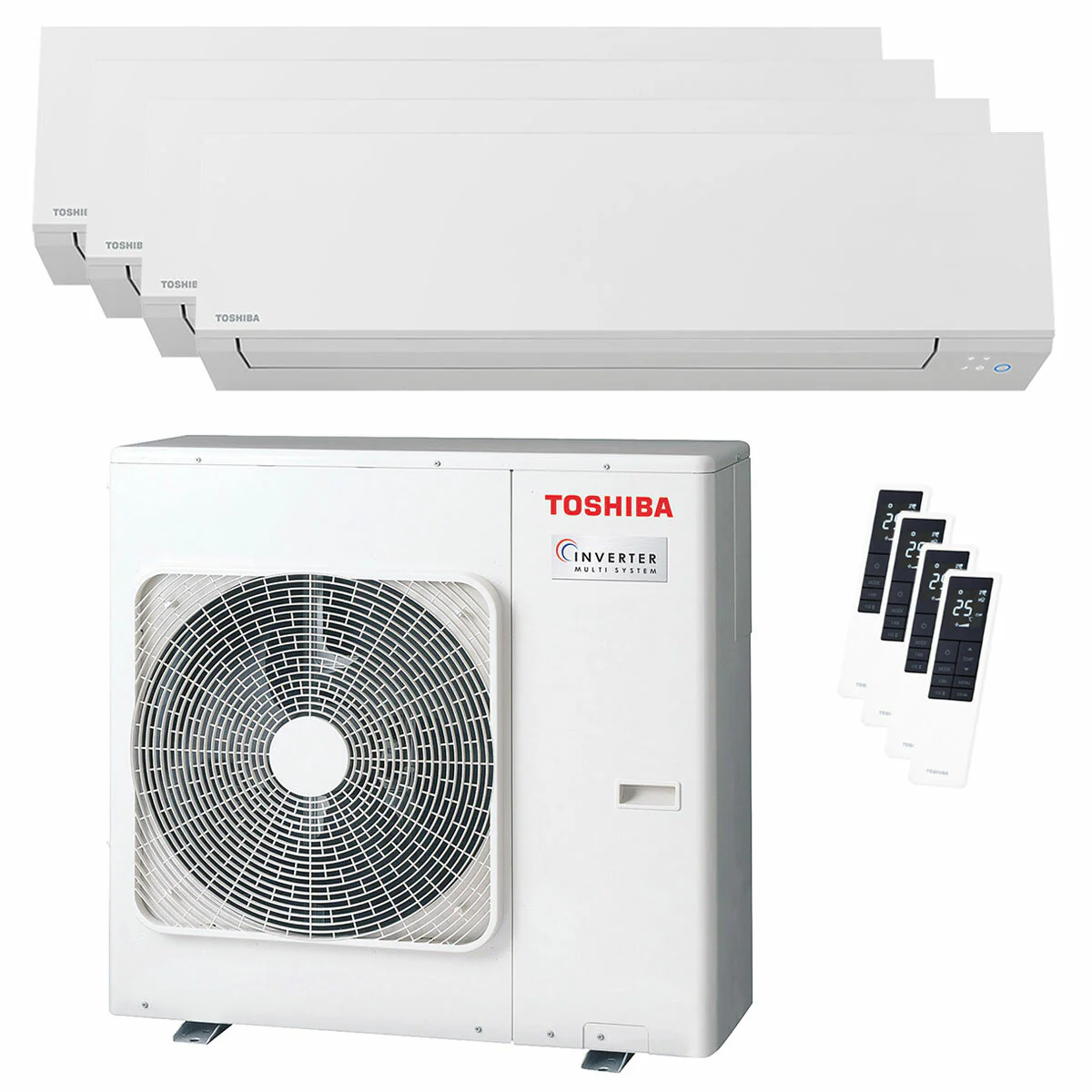 Condizionatore Toshiba SHORAI Edge White quadri split 9000+9000+9000+9000 BTU inverter A++ wifi unità esterna 8 kW