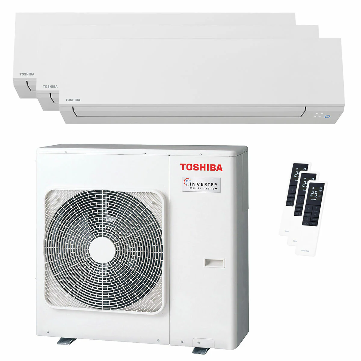 Condizionatore Toshiba SHORAI Edge White trial split 9000+9000+16000 BTU inverter A+++ wifi unità esterna 7 kW