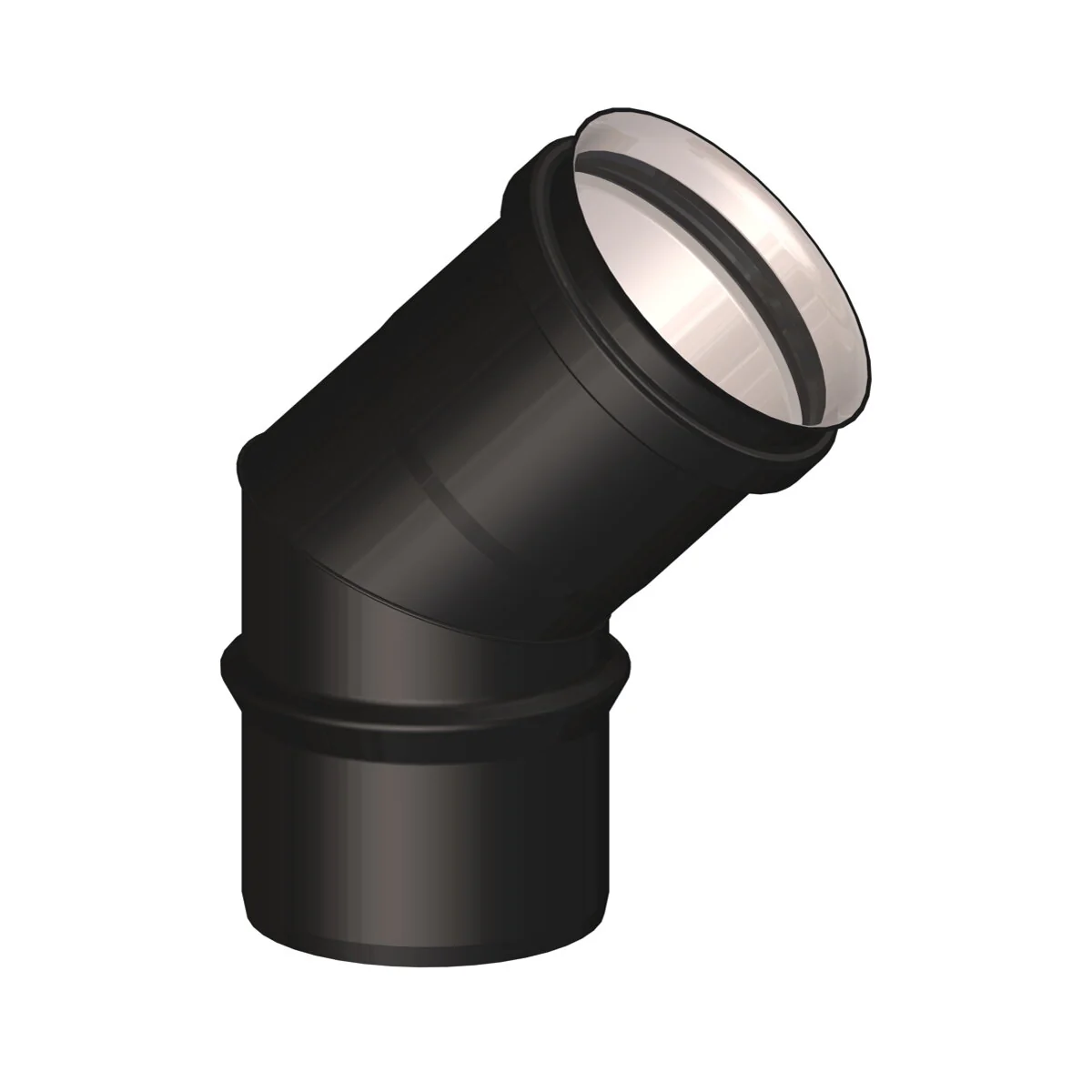 Curva 45° M/F diam. 80 mm per scarico fumi stufa a pellet e caldaia a pellet