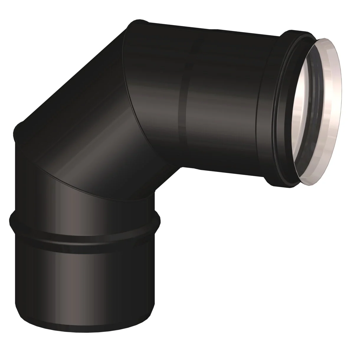 Curva 90° M/F diam. 100 mm per scarico fumi stufa a pellet e caldaia a pellet