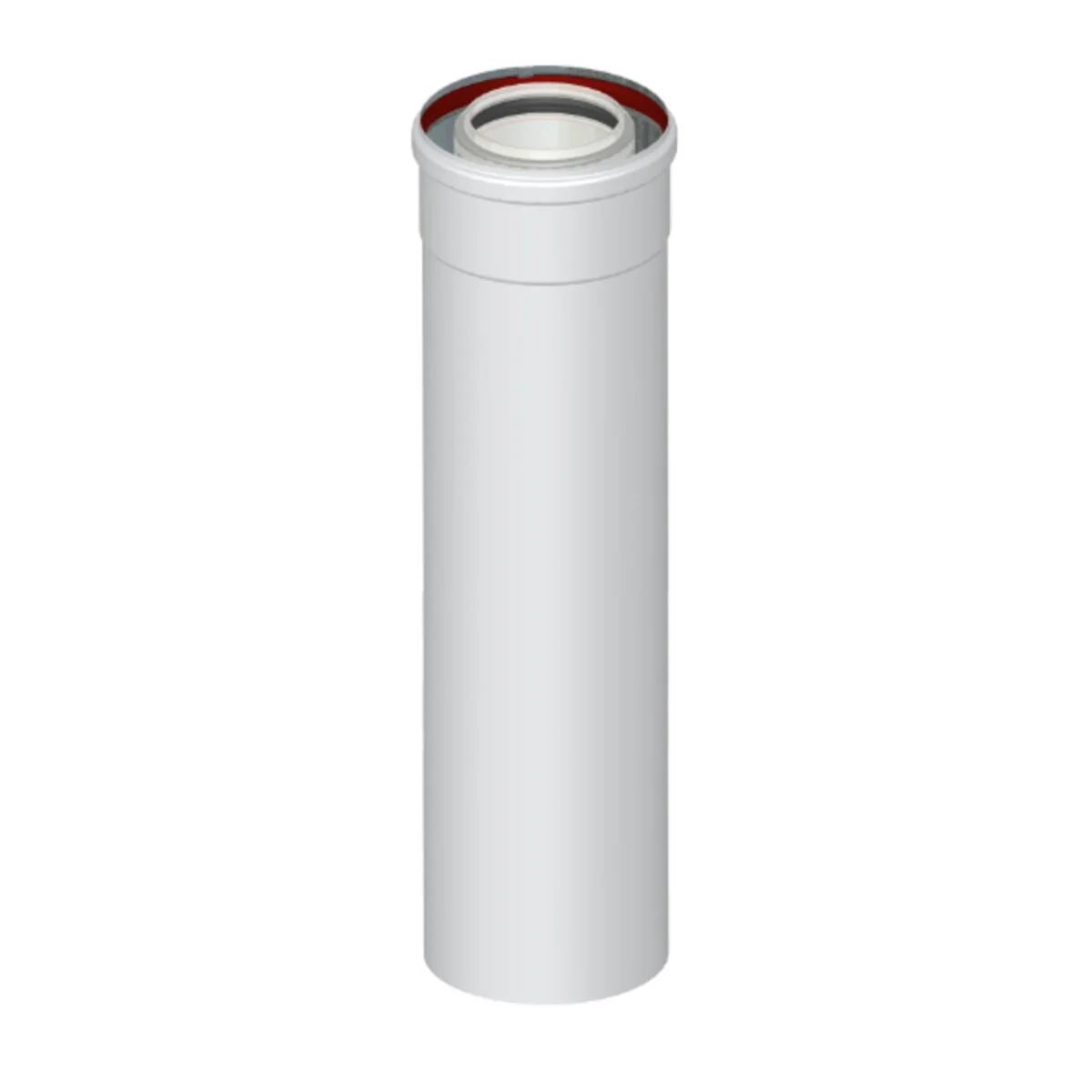 Elemento dritto coassiale universale m/f ø60/100 da 500 mm per scarico fumi caldaia a condensazione