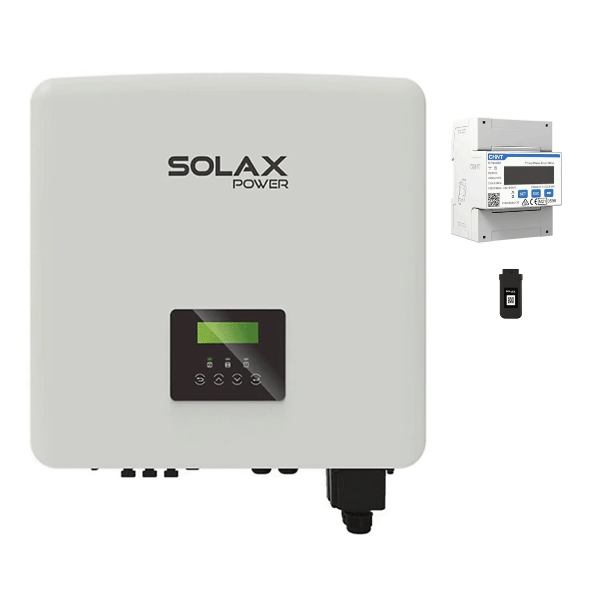 Kit  Inverter + Meter + WiFi SolaX con Inverter ibrido SolaX X3 Hybrid 10.0DC G4 10 kW trifase + Meter SolaX DTSU666 trifase + Modulo WiFi SolaX Pocket Wi-Fi 3.0