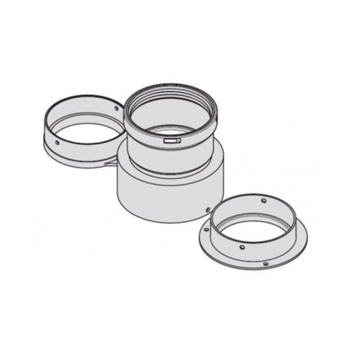 Kit scarico fumi sdoppiato Beretta da Ø60/100 a Ø80/80 - per Scaldabagni 