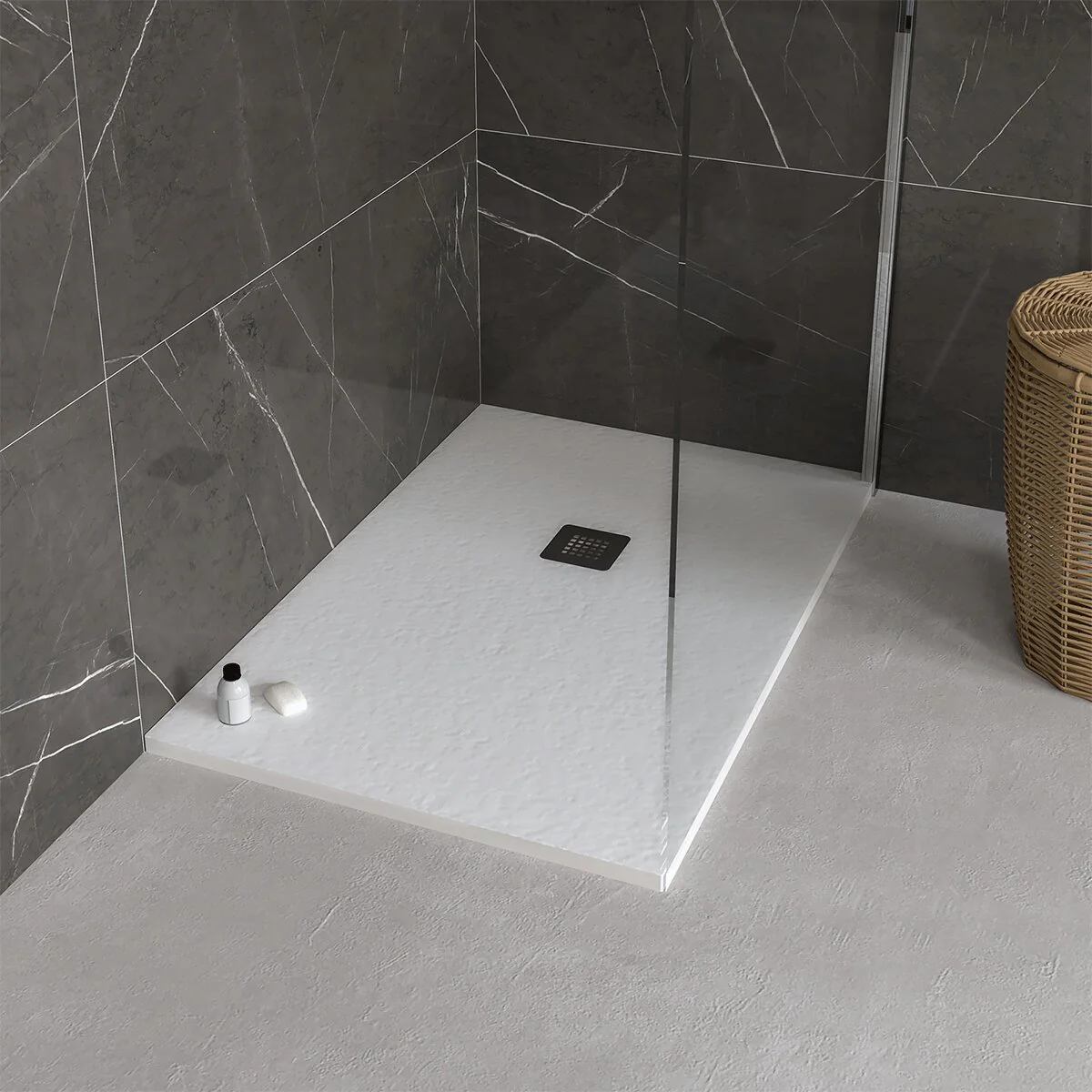 Piatto doccia Ercos Stone 900x1600 Rettangolare Bianco Opaco - Image 2