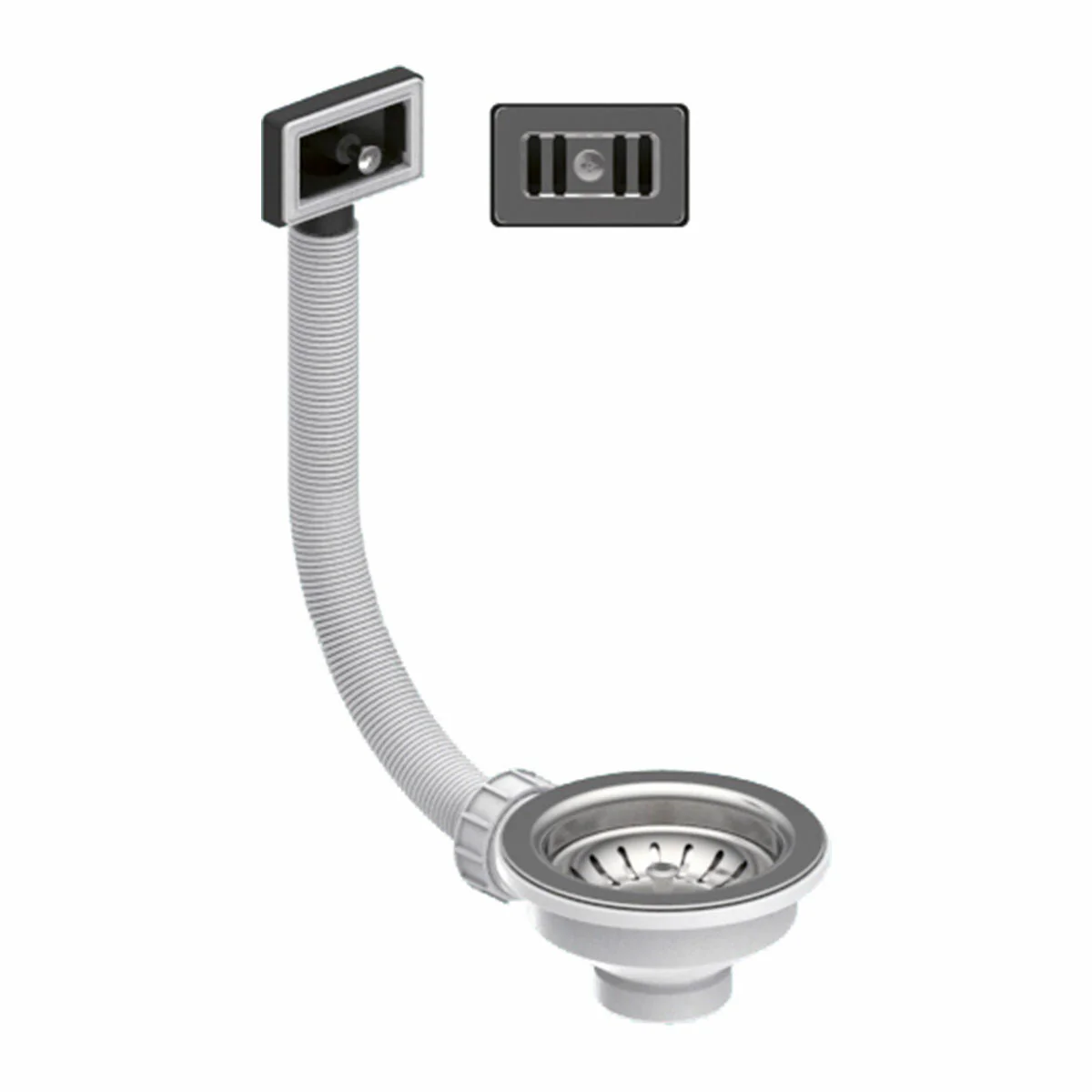 Piletta Valsir 3"1/2 con cestello e troppopieno rettangolare