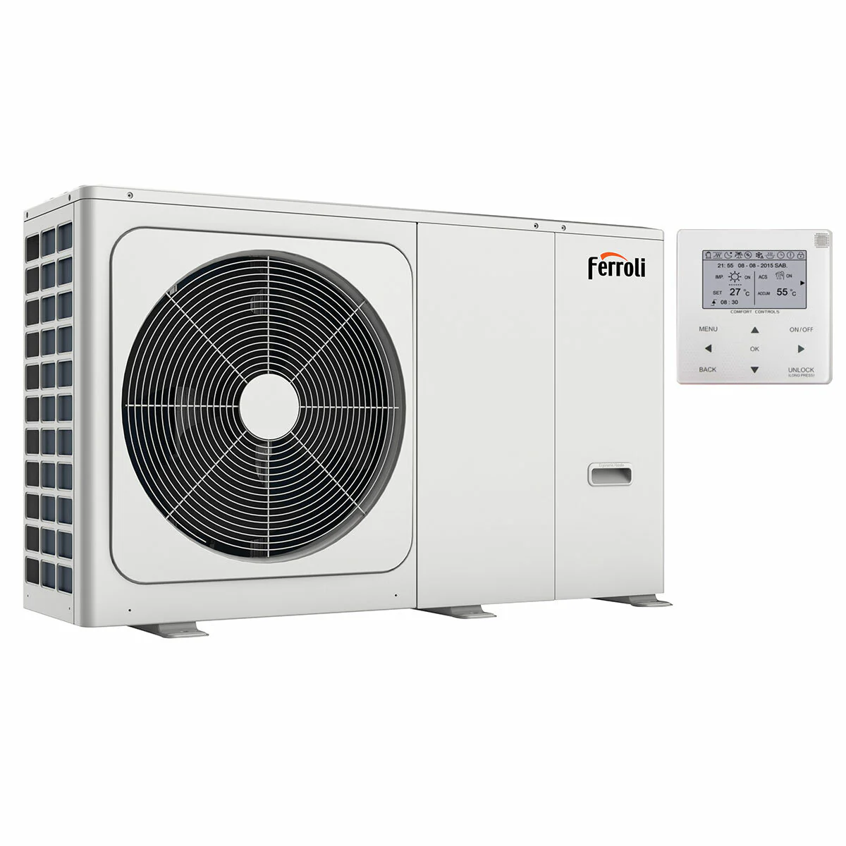 Pompa di calore aria acqua Ferroli Omnia M 3.2 HI9 16 kW Monoblocco Trifase Inverter R32 A++ - CON RESISTENZA ELETTRICA INTEGRATA