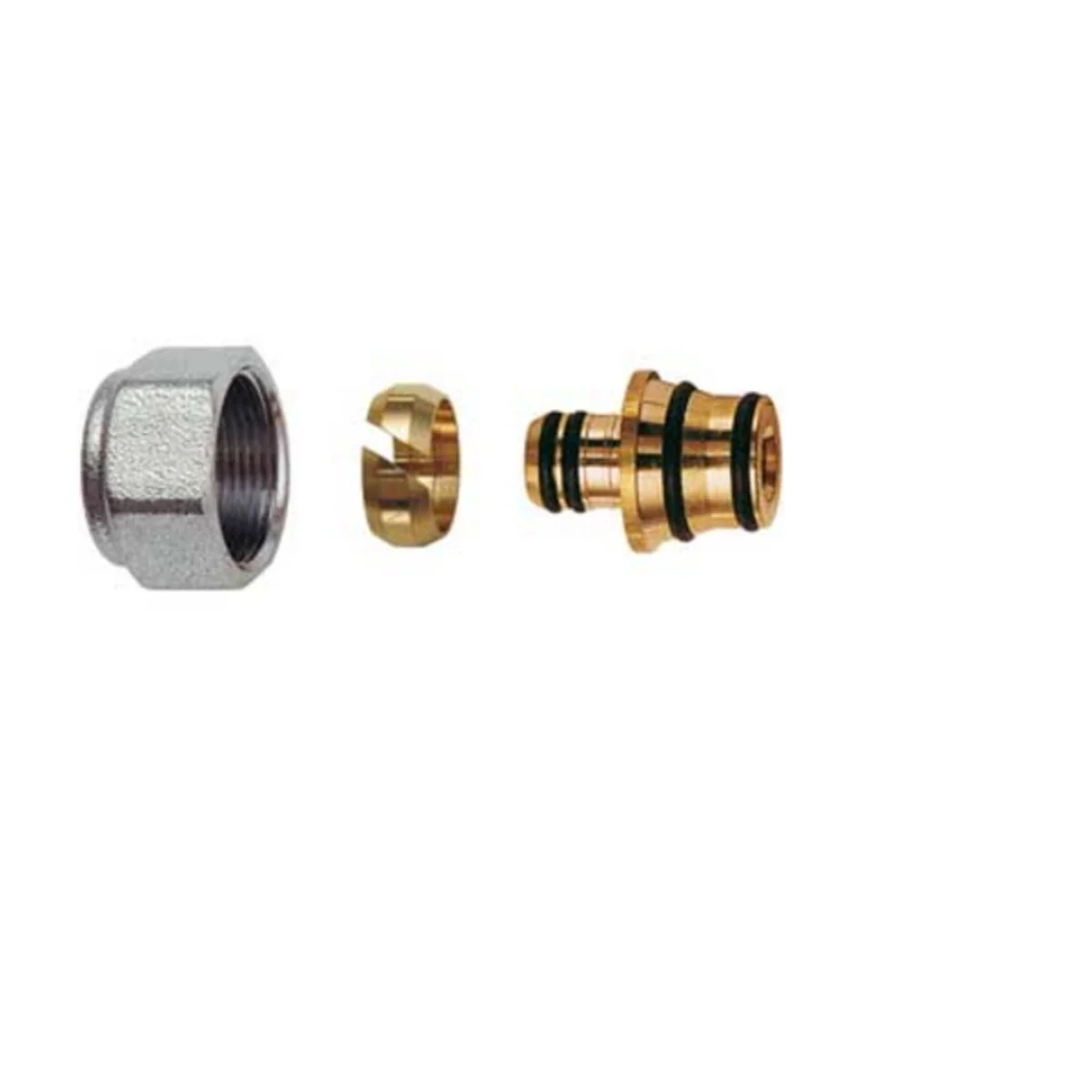 Raccordo multistrato Ercos cromato allacci 20 mm x2 - 3/4" per radiatori