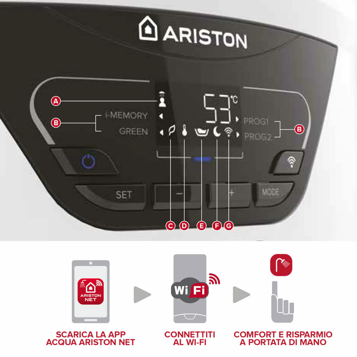 Scaldabagno elettrico e pompa di calore ibrido Lydos Hybrid Ariston 80 litri con WiFi - Image 3
