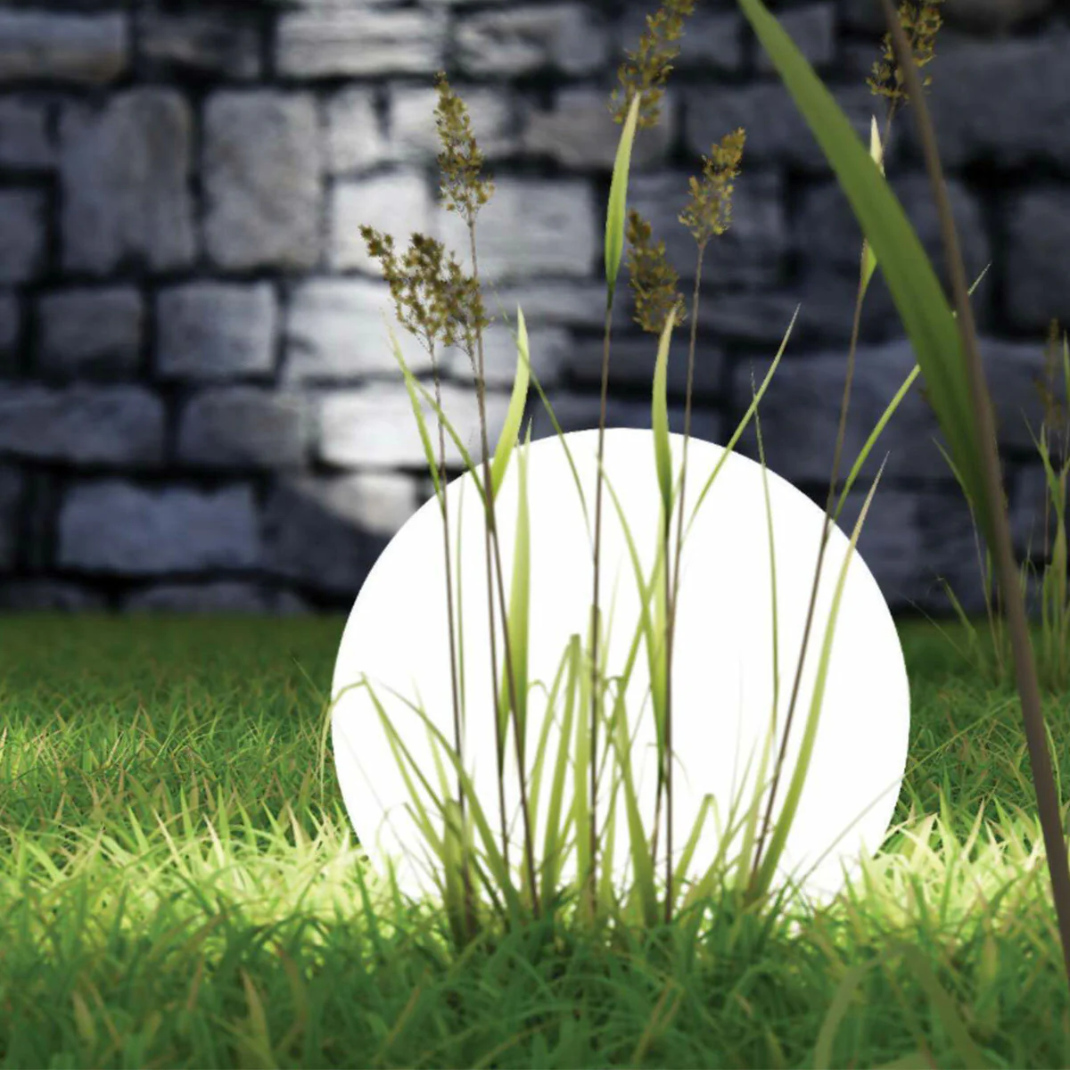 Sfera luminosa da giardino Arkema SF400 in resina LLDPE con pannello fotovoltaico 40 cm - Image 2
