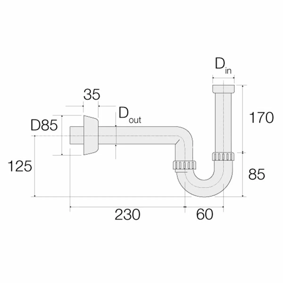 Sifone Valsir per bidet in PP bianco - Image 2