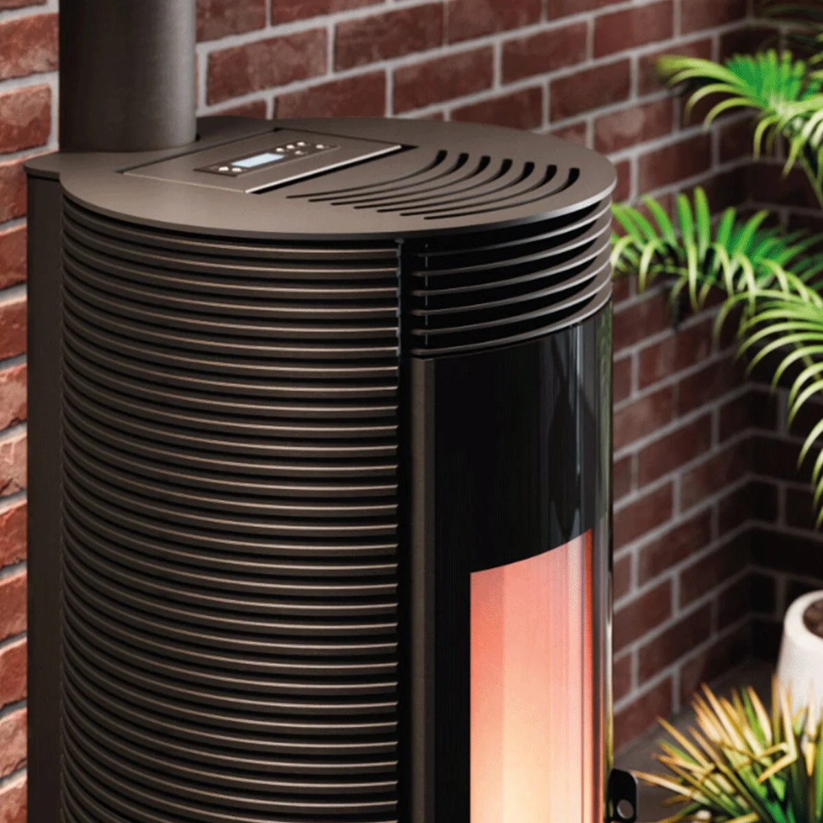 Stufa a pellet Cadel Spin Plus 9 8,5 kW ad aria canalizzata WiFi Ghisa Nero - Image 4
