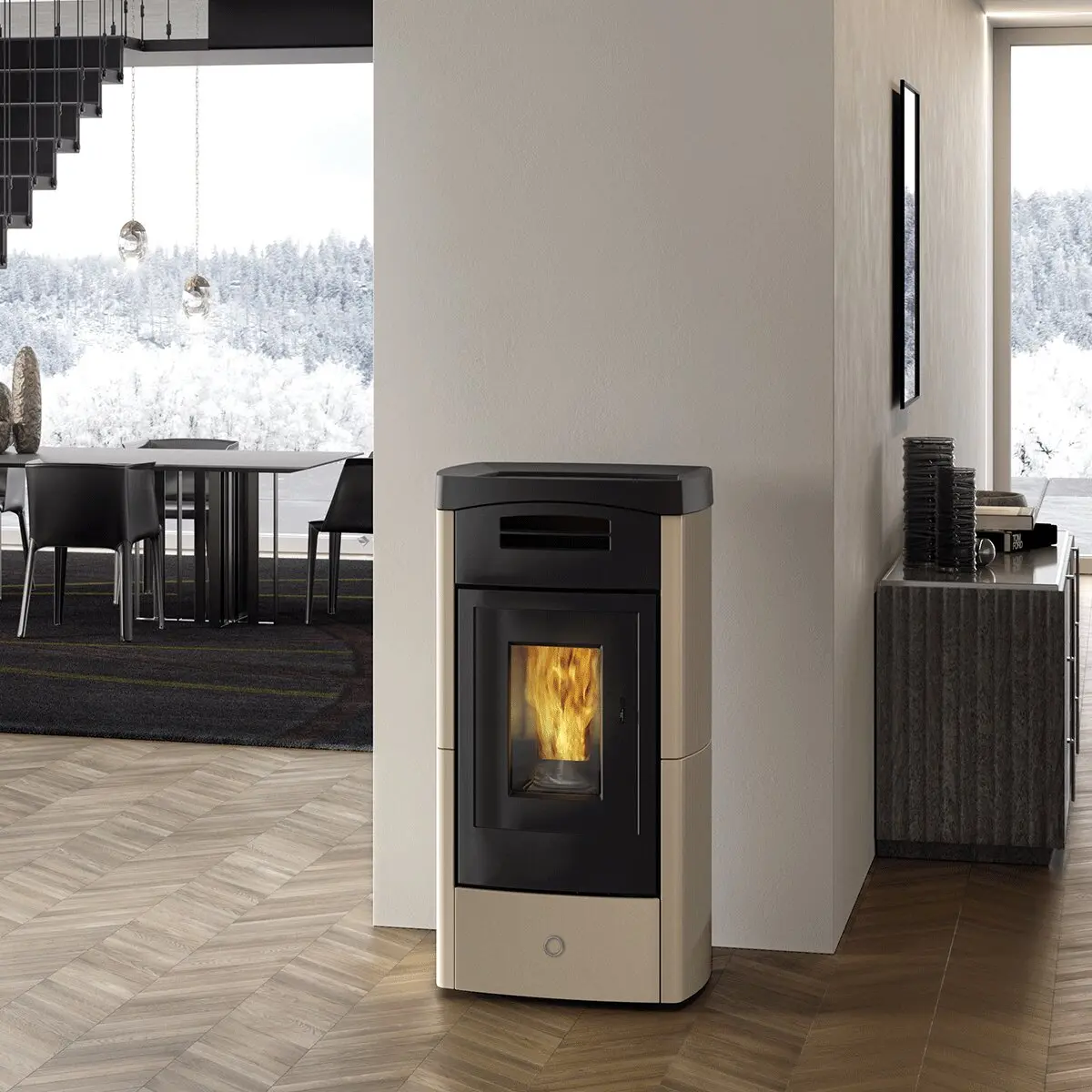 Stufa a pellet EK63 DAILY130++ - gruppo Edilkamin - 12,5 kW ad aria canalizzata Tortora - Image 2