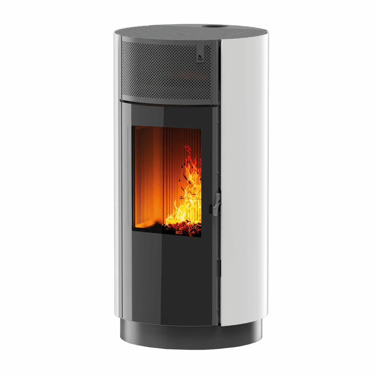 Stufa a pellet Girolami Round 14 13 kW ad aria WiFi - Bianco