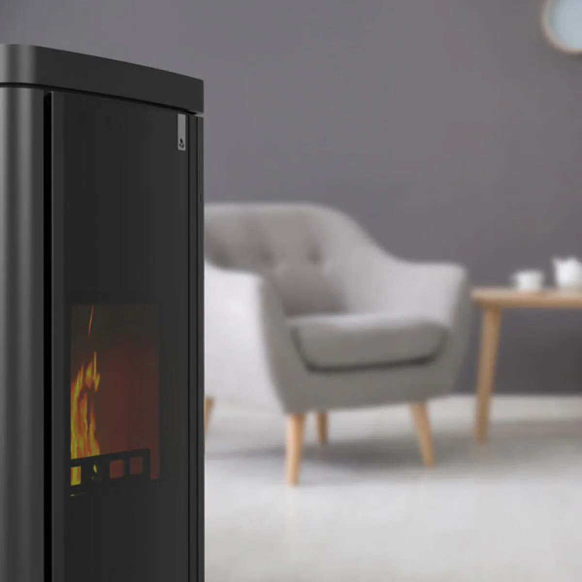 Stufa policombustibile Girolami Soft 18 nera 18 kW idro + kit acs - Image 3